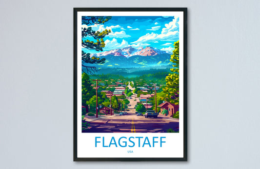 Flagstaff Travel Print Wall Art Flagstaff Wall Hanging Home Décor Flagstaff Gift Art Lovers Arizona Art Lover Gift Arizona Travel Print