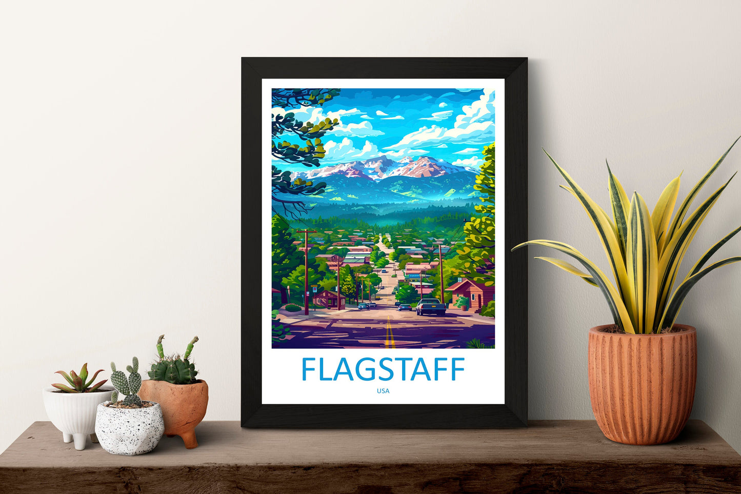 Flagstaff Travel Print Wall Art Flagstaff Wall Hanging Home Décor Flagstaff Gift Art Lovers Arizona Art Lover Gift Arizona Travel Print