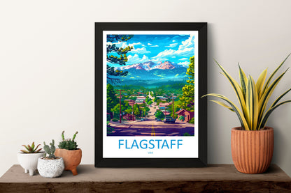 Flagstaff Travel Print Wall Art Flagstaff Wall Hanging Home Décor Flagstaff Gift Art Lovers Arizona Art Lover Gift Arizona Travel Print
