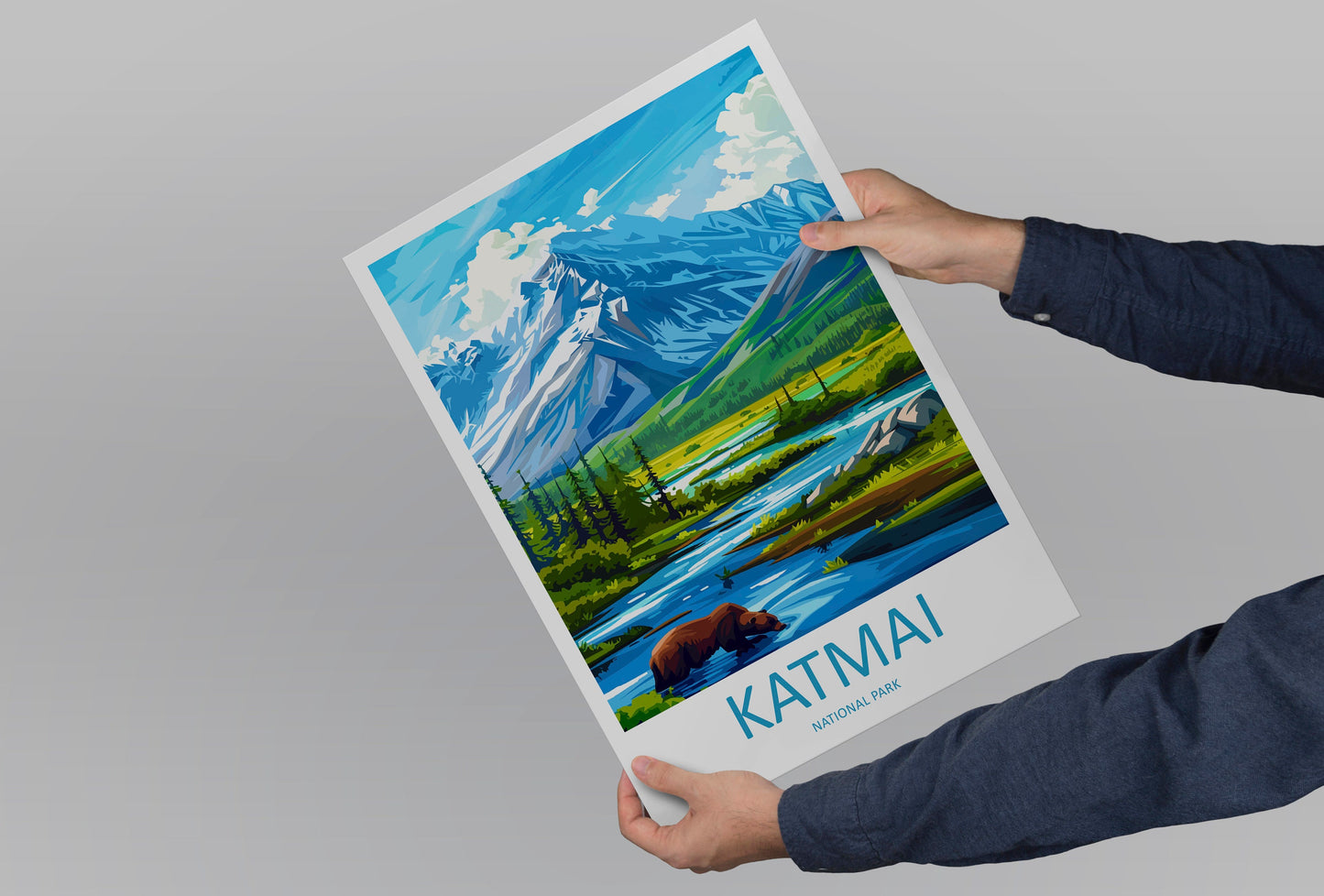 Katmai National Park Travel Print Wall Art Katmai Wall Hanging Home Décor Katmai Gift Art Lovers Alaska Art Lover Gift Katmai National Park