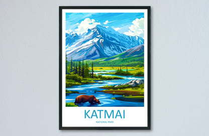 Katmai National Park Travel Print Wall Art Katmai Wall Hanging Home Décor Katmai Gift Art Lovers Alaska Art Lover Gift Katmai National Park