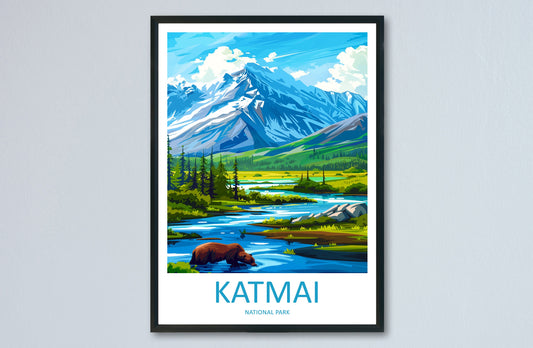 Katmai National Park Travel Print Wall Art Katmai Wall Hanging Home Décor Katmai Gift Art Lovers Alaska Art Lover Gift Katmai National Park
