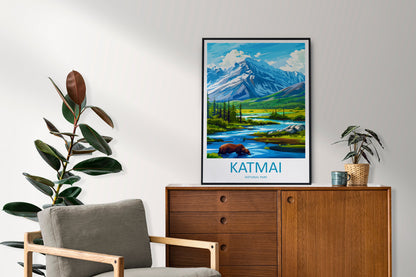 Katmai National Park Travel Print Wall Art Katmai Wall Hanging Home Décor Katmai Gift Art Lovers Alaska Art Lover Gift Katmai National Park