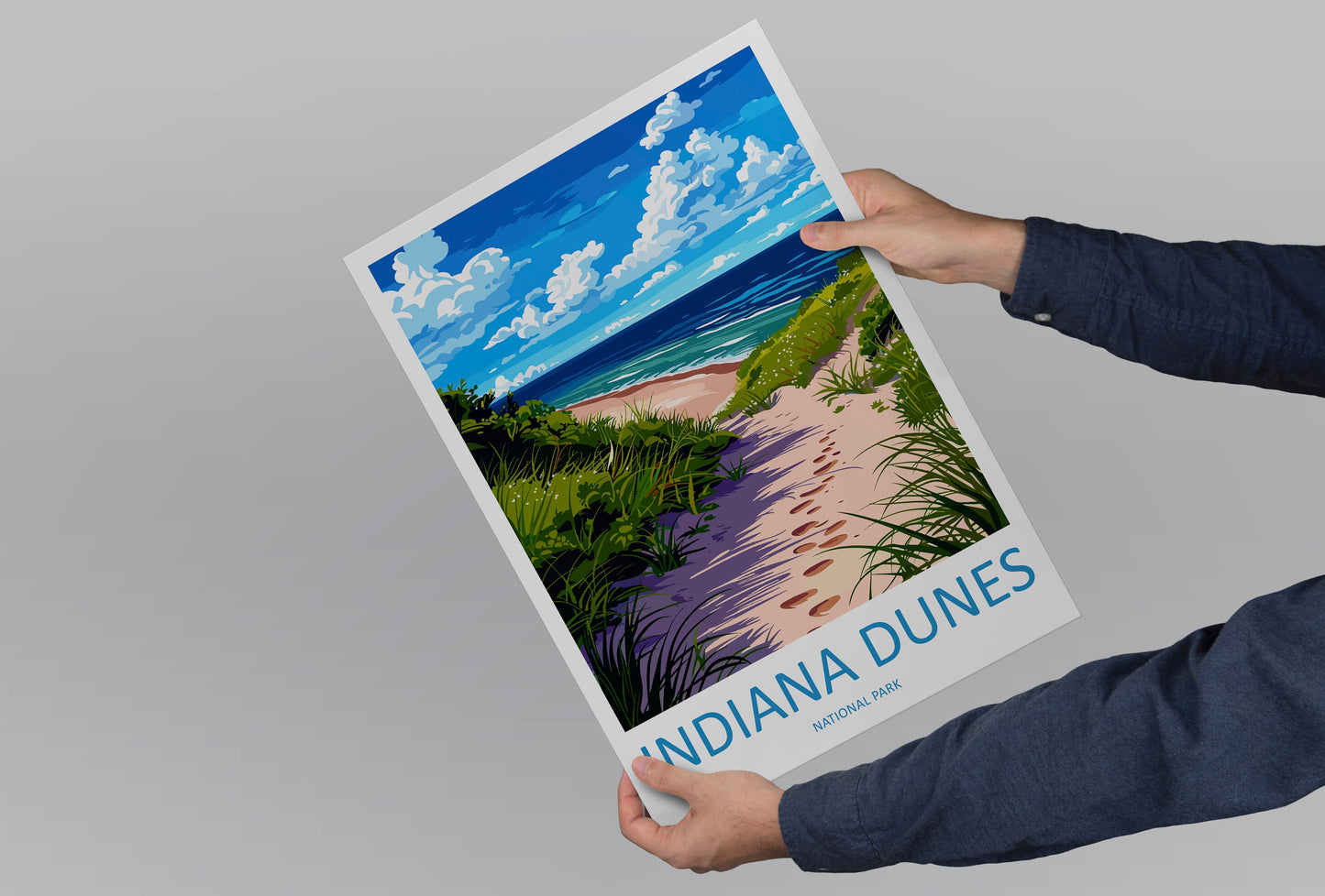 Indiana Dunes Travel Print Wall Art Indiana Dunes Wall Hanging Home Decor National Park Gift Indiana Dunes Lovers National Park Art