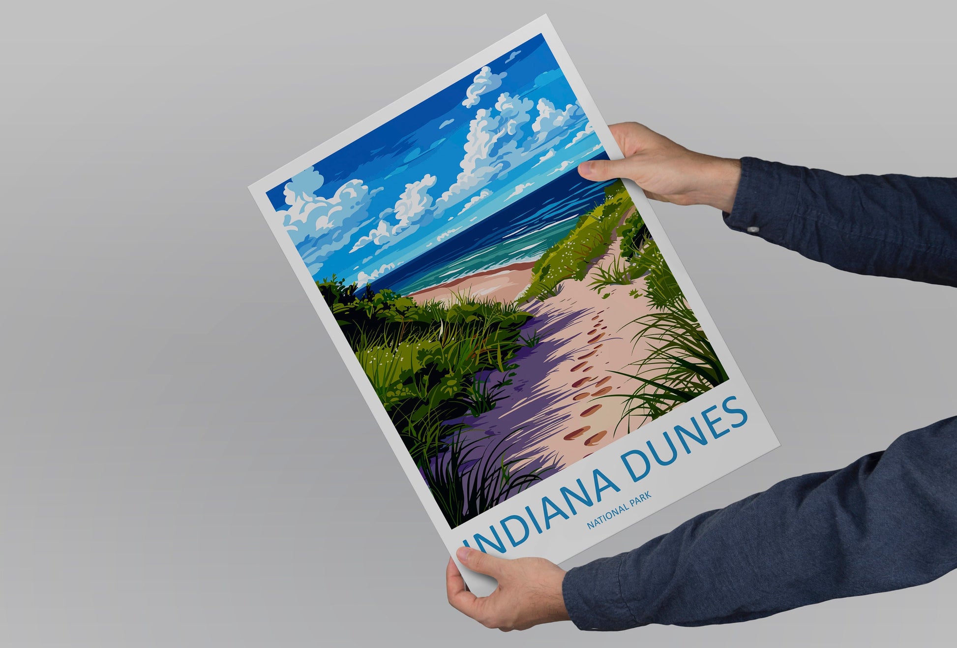 Indiana Dunes Travel Print Wall Art Indiana Dunes Wall Hanging Home Decor National Park Gift Indiana Dunes Lovers National Park Art