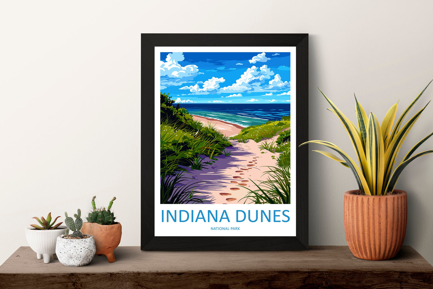 Indiana Dunes Travel Print Wall Art Indiana Dunes Wall Hanging Home Decor National Park Gift Indiana Dunes Lovers National Park Art