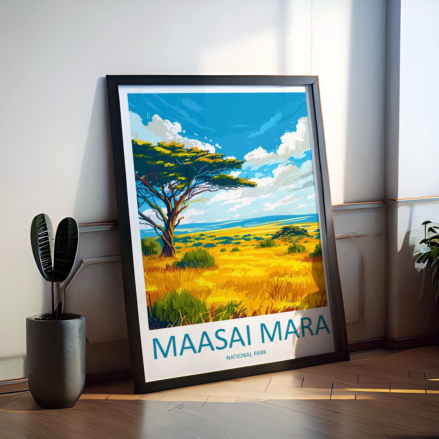 Masai Mara Travel Print Wall Art Masai Mara Wall Hanging Home Décor Masai Mara Gift Art Lovers Kenya Art Lover Gift Kenya Travel Print