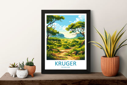 Kruger National Park Travel Print Wall Art Kruger National Park Wall Hanging Home Décor Kruger National Park Gift Art Lovers South Africa