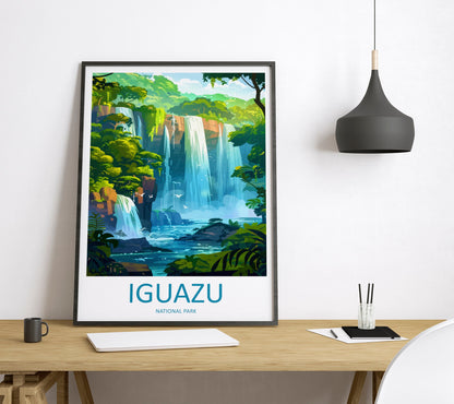 Iguazu Falls Travel Print Wall Art Iguazu Falls Wall Hanging Home Decor Iguazu Falls Gift Art Lovers Wall Art Print Art Iguazu Falls Art