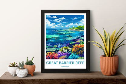 Great Barrier Reef Travel Print Wall Art Great Barrier Reef Wall Hanging Home Décor Great Barrier Reef Gift Art Lovers Wall Art Australia