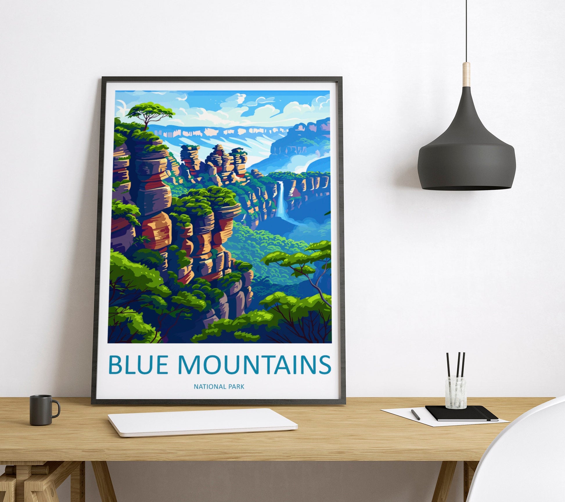 Blue Mountains Travel Print Wall Art Blue Mountains Wall Hanging Home Décor Blue Mountains Gift Art Lovers Wall Art Australia Travel Print