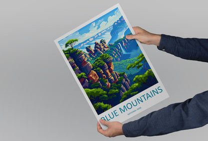 Blue Mountains Travel Print Wall Art Blue Mountains Wall Hanging Home Décor Blue Mountains Gift Art Lovers Wall Art Australia Travel Print