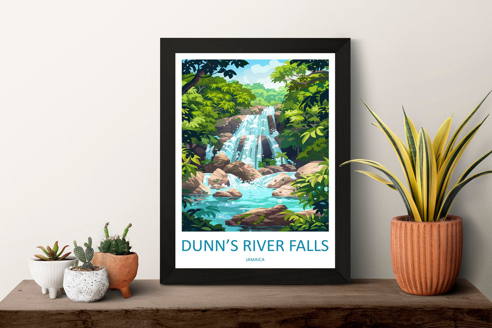 Dunns River Falls Travel Print Wall Art Dunns River Falls Home Decoration Dunns River Falls Gift Art Lovers Art Print Art Dunns River Falls