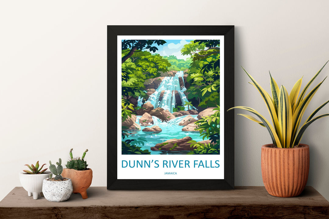 Dunns River Falls Travel Print Wall Art Dunns River Falls Home Decoration Dunns River Falls Gift Art Lovers Art Print Art Dunns River Falls