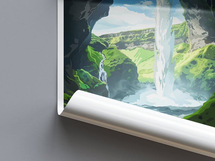 Kvernufoss Travel Print Wall Art Kvernufoss Wall Hanging Home Décor Kvernufoss Gift Art Lovers Iceland Art Lover Gift Kvernufoss Iceland Art