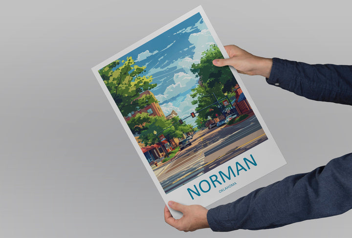 Norman Travel Print Wall Art Norman Wall Hanging Home Décor Norman Gift Art Lovers Oklahoma Art Lover Gift Norman Oklahoma Art