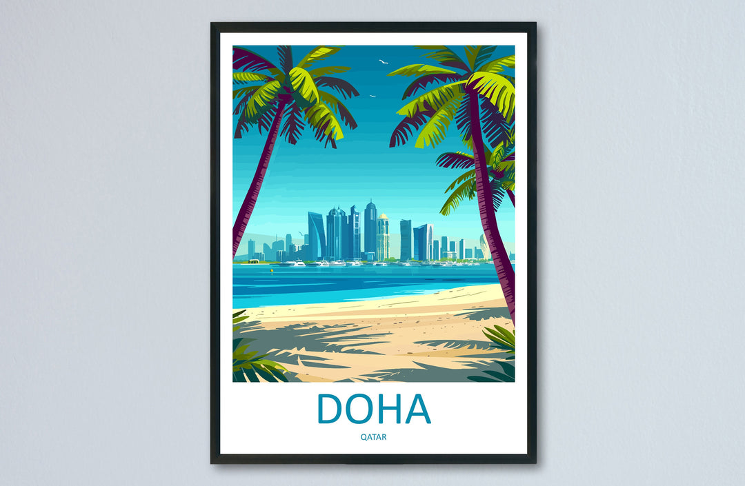 Doha Travel Print Wall Art Doha Wall Hanging Home Décor Quatar Gift Art Lovers Saudi Arabia Art Lover Gift Doha