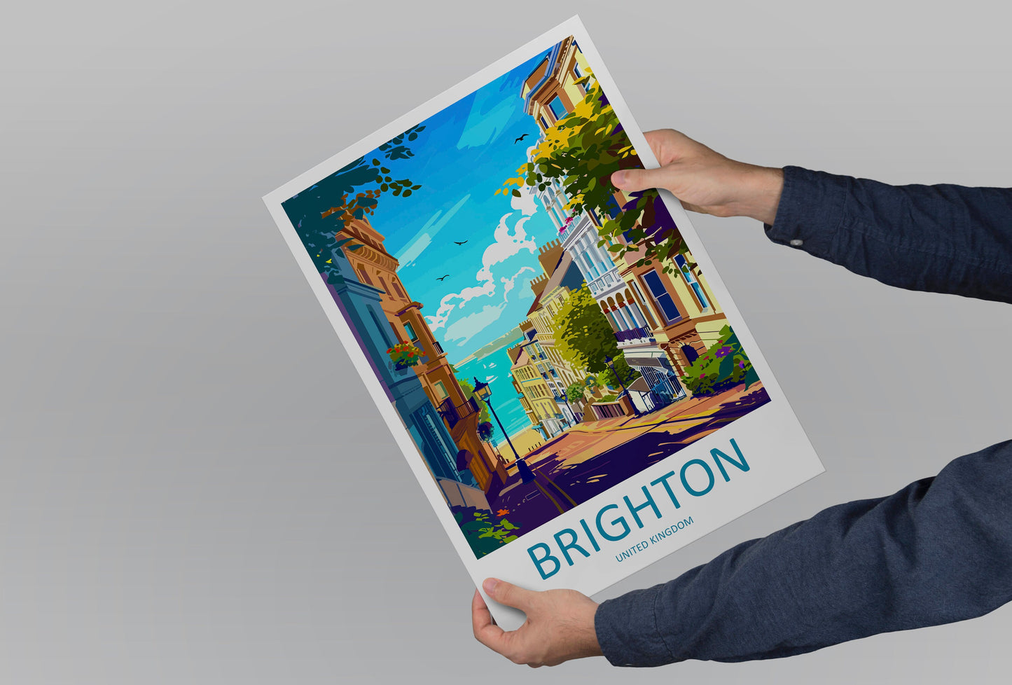 Brighton Travel Print Wall Art Brighton Wall Hanging Home Decoration Brighton Gift Art Lovers Wall Art Print Art Brighton Travel Poster