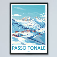 Passo Tonale Travel Print Wall Art Passo Tonale Wall Hanging Home Décor Passo Tonale Gift Art Lovers England Art Lover Gift Passo Tonale