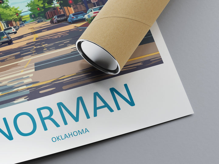 Norman Travel Print Wall Art Norman Wall Hanging Home Décor Norman Gift Art Lovers Oklahoma Art Lover Gift Norman Oklahoma Art