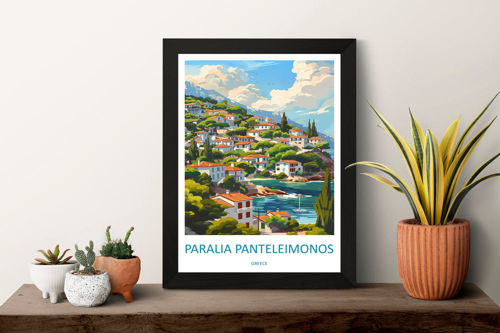 Paralia Travel Print Wall Art Paralia Wall Hanging Home Décor Paralia Gift Art Lovers Panteleimonos Art Lover Gift Paralia Panteleimonos Art