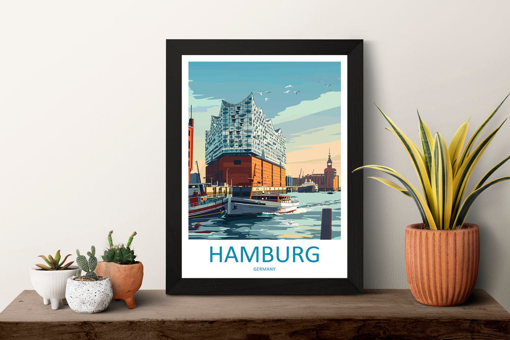 Hamburg Travel Print Wall Art Hamburg Wall Hanging Home Décor Hamburg Gift Art Lovers Germany Art Lover Gift Hamburg Germany Art