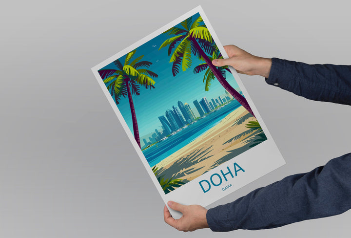 Doha Travel Print Wall Art Doha Wall Hanging Home Décor Quatar Gift Art Lovers Saudi Arabia Art Lover Gift Doha