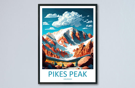 Pikes Peak Travel Print Wall Art Pikes Peak Wall Hanging Home Décor Pikes Peak Gift Art Lovers Colorado Art Gift Lover Print For Pikes Peak
