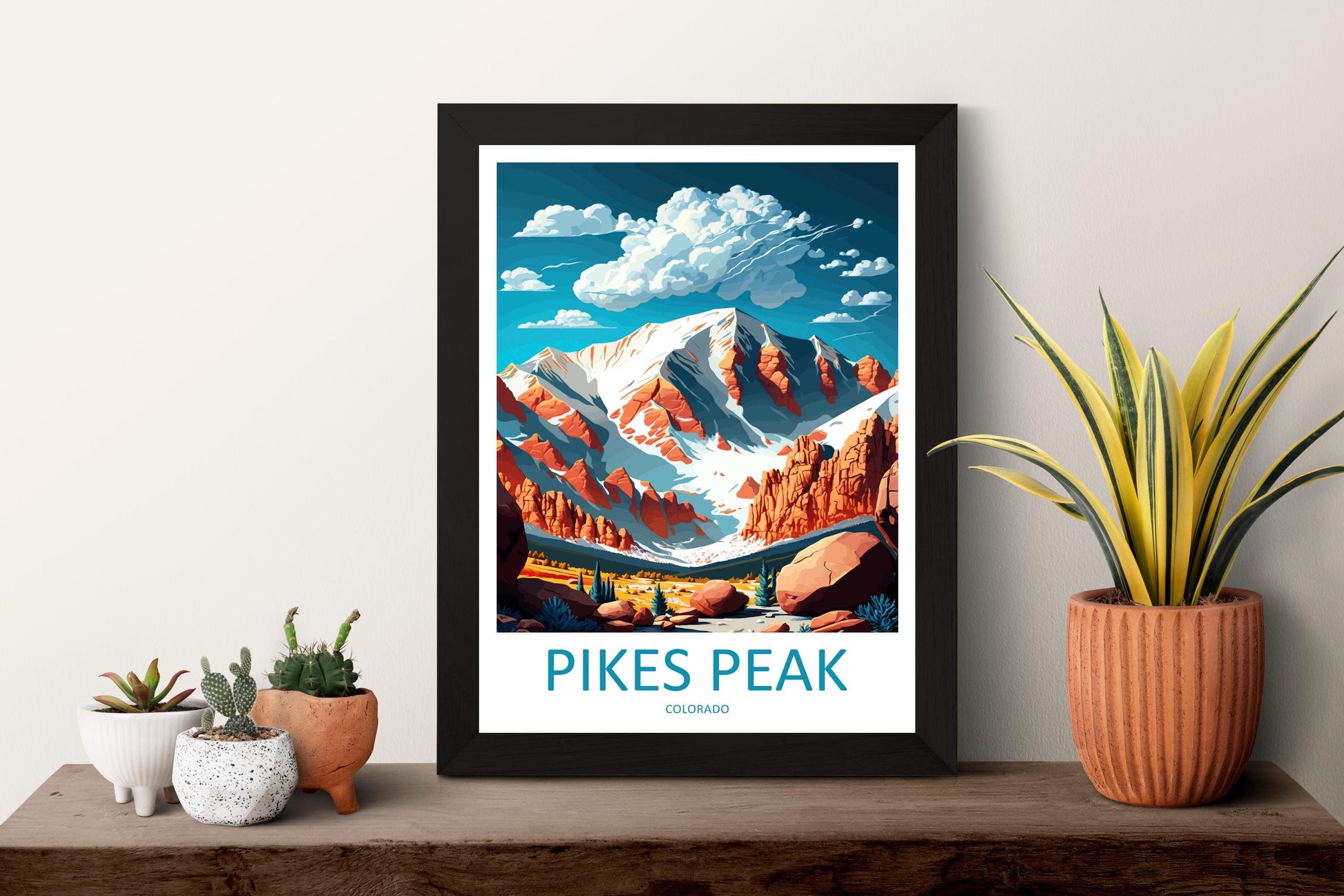 Pikes Peak Travel Print Wall Art Pikes Peak Wall Hanging Home Décor Pikes Peak Gift Art Lovers Colorado Art Gift Lover Print For Pikes Peak