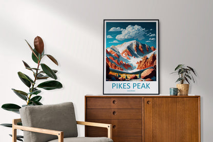 Pikes Peak Travel Print Wall Art Pikes Peak Wall Hanging Home Décor Pikes Peak Gift Art Lovers Colorado Art Gift Lover Print For Pikes Peak
