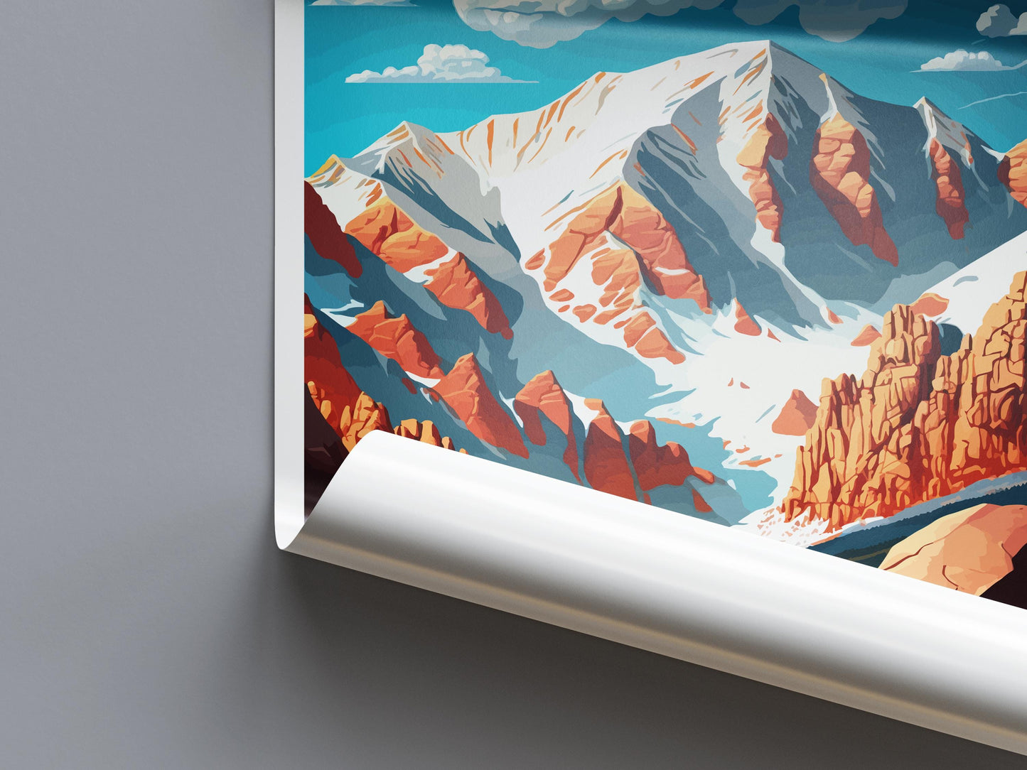 Pikes Peak Travel Print Wall Art Pikes Peak Wall Hanging Home Décor Pikes Peak Gift Art Lovers Colorado Art Gift Lover Print For Pikes Peak