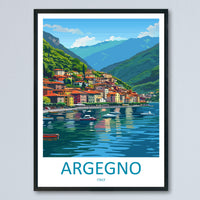Argegno Travel Print Wall Art Argegno Italy Wall Hanging Home Décor Argegno Italy Gift Art Lovers Italy Art Gift Argegno Italy
