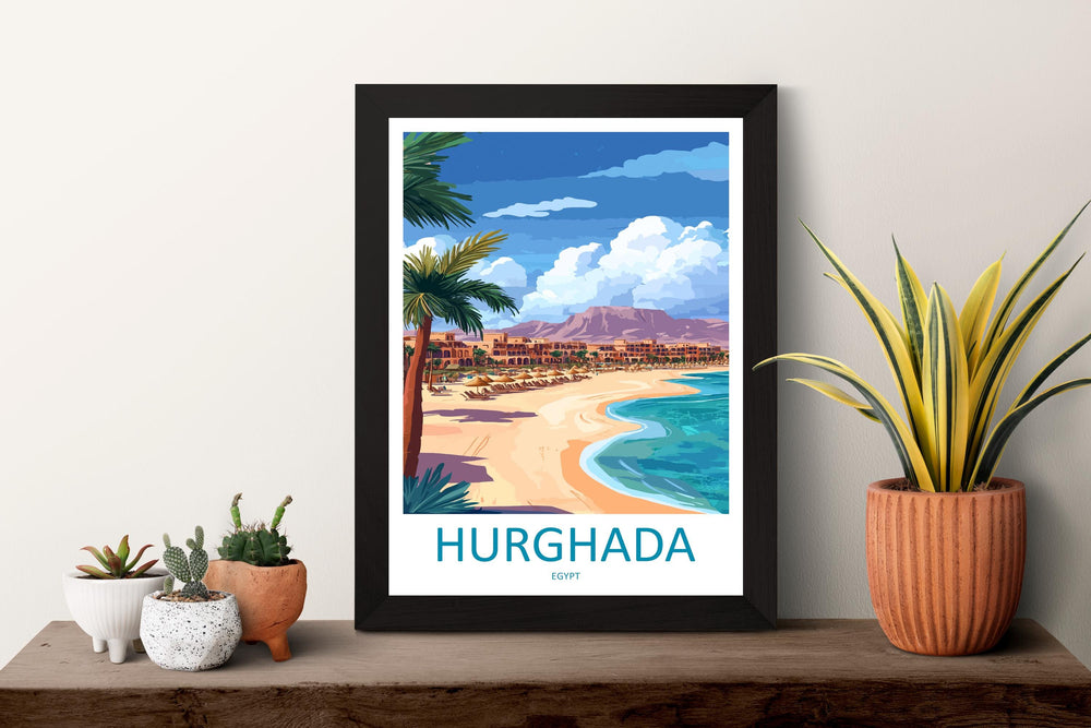 Hurghada Travel Print Hurghada Wall Decor Egypt Hurghada Art Hurghada Wall Art Egypt Poster Gift Hurghada for Beach and Diving Lovers Egypt