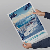 Heavenly Mountain Travel Print Heavenly Wall Decor South Tahoe Heavenly Art Heavenly Wall Art South Tahoe Poster Gift for Skiers Heavenly Mt