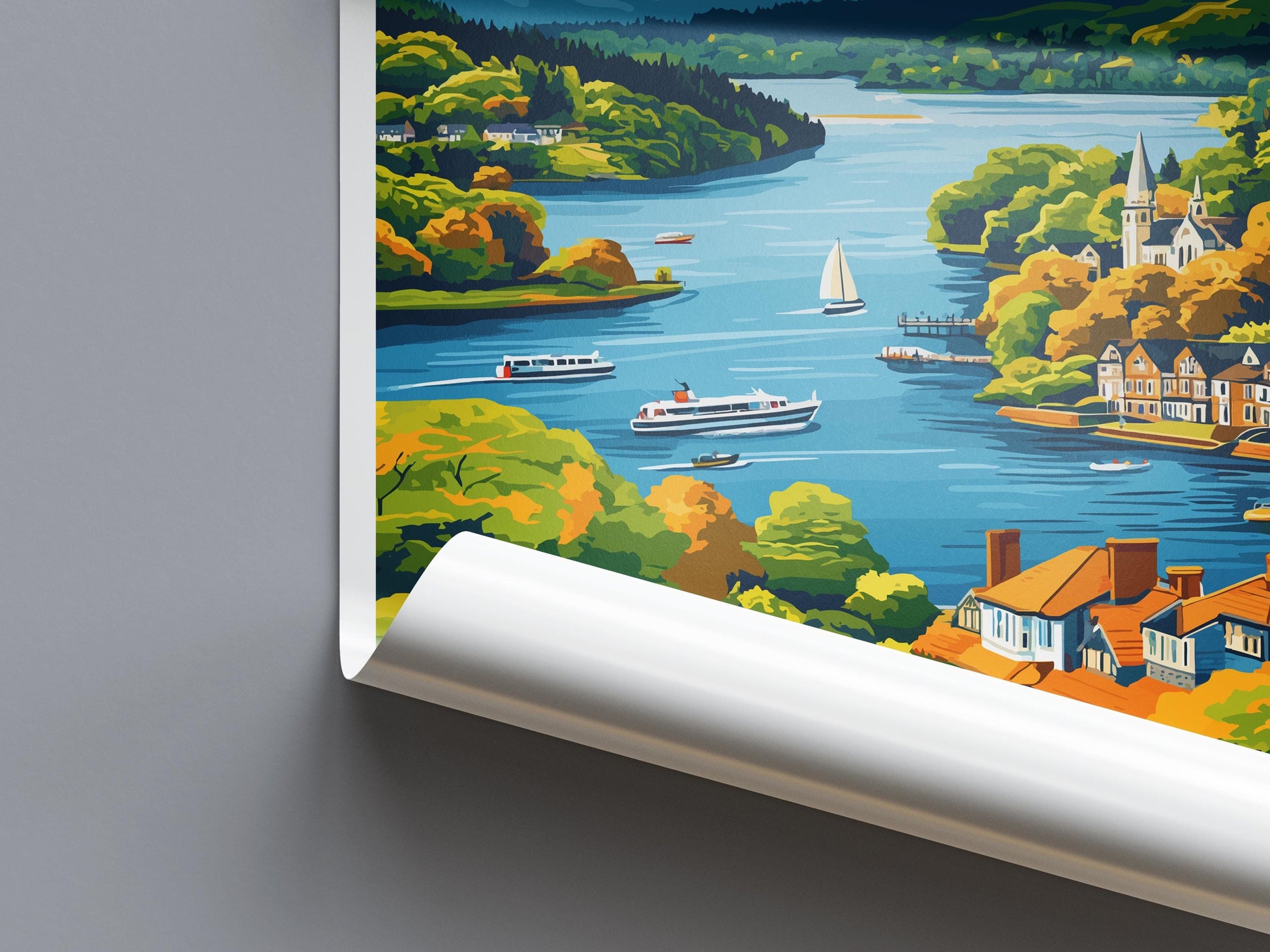 Windermere Travel Print Wall Art Windermere Wall Hanging Home Décor Windermere Gift Art Lovers England Art Lover Gift Windermere Souvenir