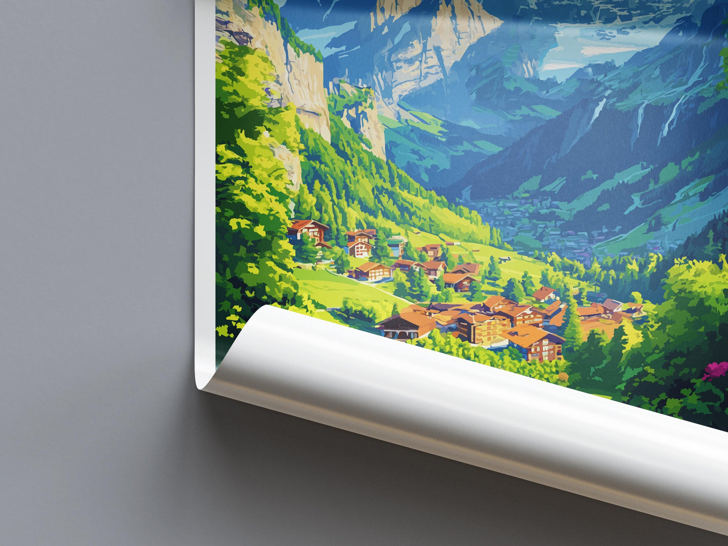 Wengen Travel Print Wall Art Wengen Wall Hanging Home Décor Wengen Gift Art Lovers Switzerland Art Lover Gift Wengen Travel Art
