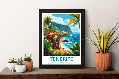 Tenerife Travel Print Wall Art Tenerife Wall Hanging Home Décor Tenerife Gift Art Lovers Spain Art Lover Gift Tenerife Print Spain Wall Art