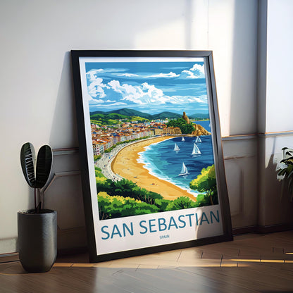 San Sebastian Travel Print Wall Art San Sebastian Wall Hanging Home Décor San Sebastian Gift Art Lovers Spain Art Lover Gift San Sebastian