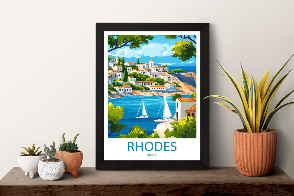 Rhodes Travel Print Wall Art Rhodes Greece Wall Hanging Home Decoration Rhodes Gift Art Lovers Wall Art Print Rhodes Greece Wall Poster Art
