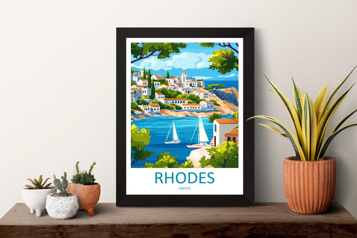 Rhodes Travel Print Wall Art Rhodes Greece Wall Hanging Home Decoration Rhodes Gift Art Lovers Wall Art Print Rhodes Greece Wall Poster Art