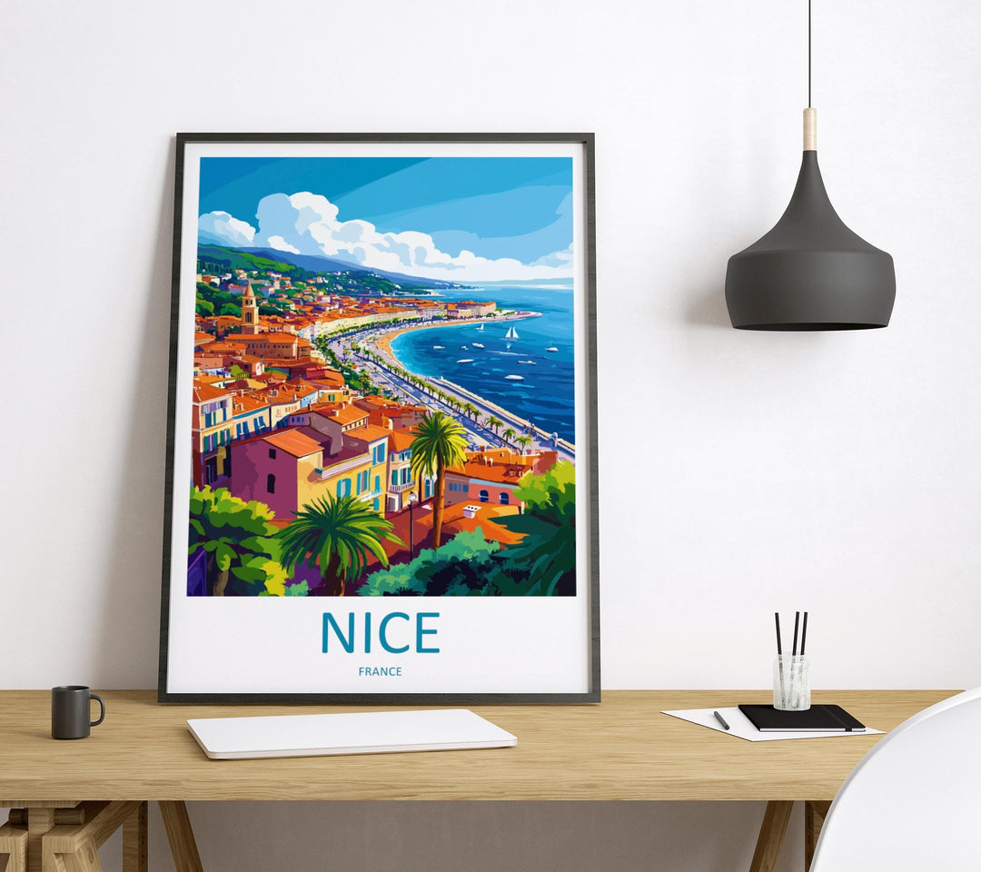 Nice France Print Nice France Home Decor Cityscape Art Print Nice France Wall Art for Travel Enthusiast Gift Wall Hanging Nice France Poster
