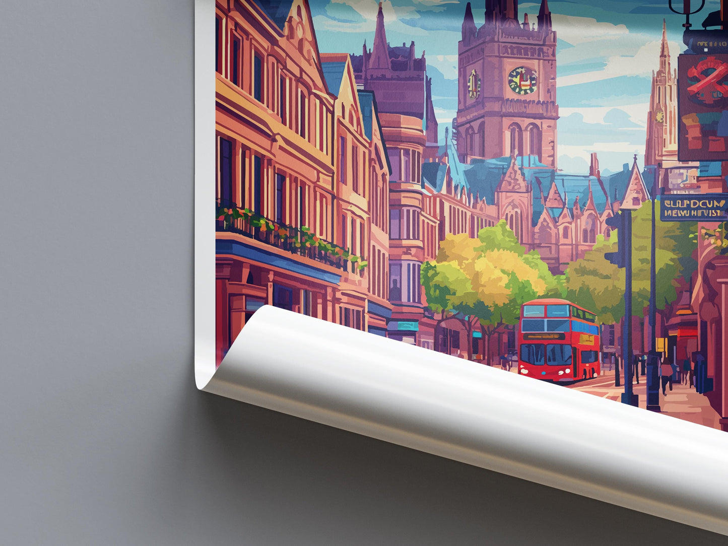 Manchester Travel Print Wall Art Manchester Wall Hanging Home Décor Manchester Gift Art Lovers England Art Lover Gift Manchester Travel Art