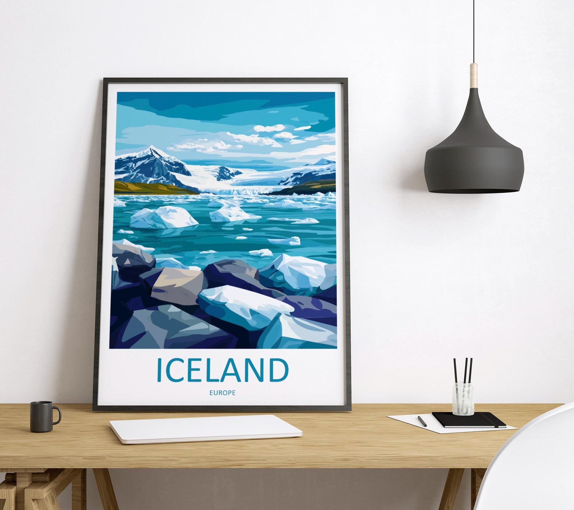 Iceland Travel Print Wall Art Iceland Wall Hanging Home Décor Iceland Gift Art Lovers Iceland Art Lover Gift Decor