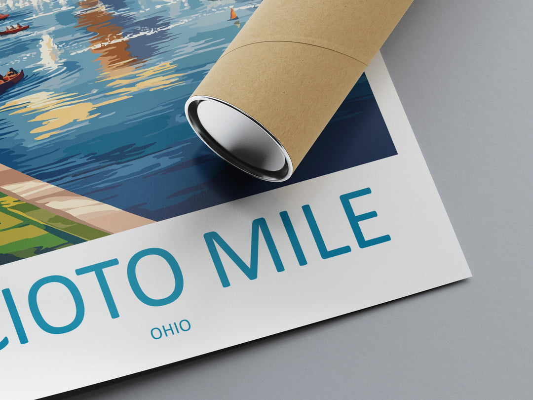 Scioto Mile Travel Print Scioto Mile Wall Decor Ohio Scioto Mile Art Scioto Mile Wall Art Ohio Poster Gift for Urban Park Lovers
