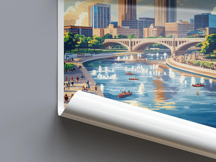 Scioto Mile Travel Print Scioto Mile Wall Decor Ohio Scioto Mile Art Scioto Mile Wall Art Ohio Poster Gift for Urban Park Lovers