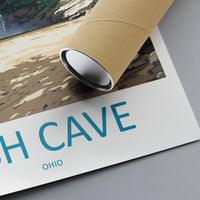Ash Cave Travel Print Ash Cave Wall Decor Ohio Ash Cave Art Ash Cave Wall Art Ohio Poster Gift for Nature and Cave Explorers Ash Cave Gift