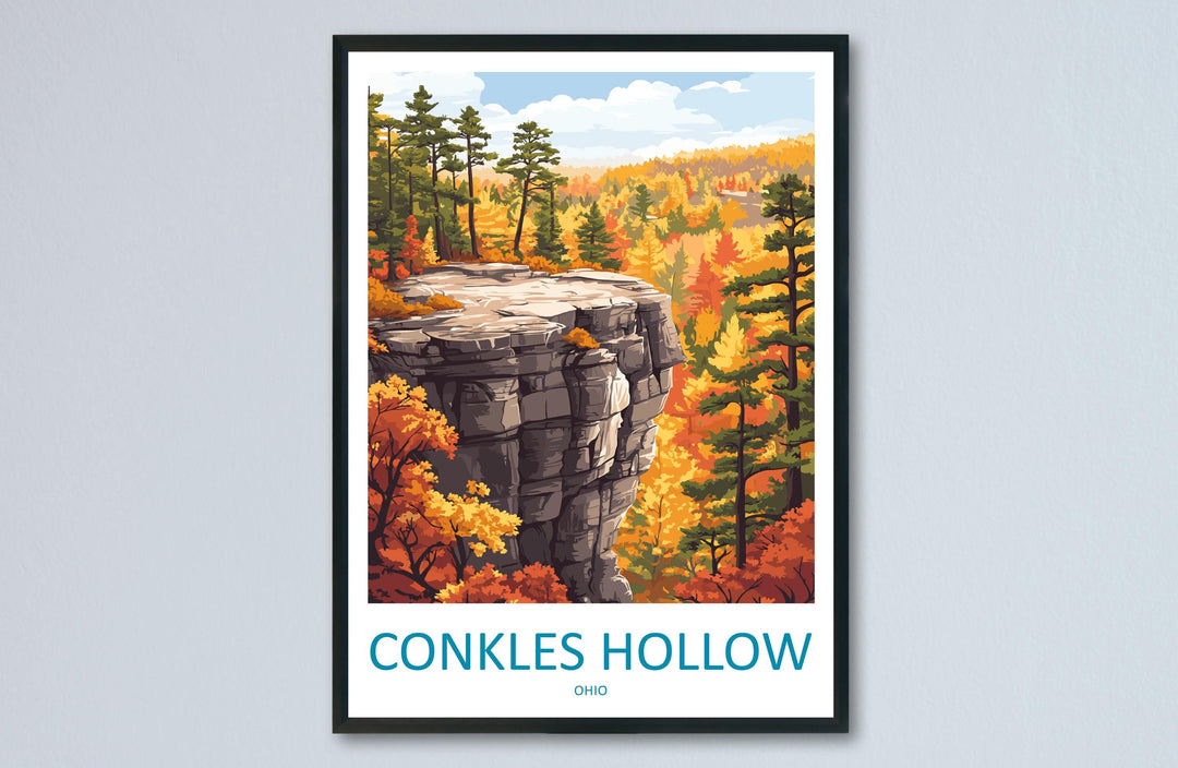 Conkle's Hollow Nature Preserve Travel Print Conkle's Hollow Wall Decor Ohio Conkle's Hollow Art Conkle's Hollow Wall Art Ohio Poster Gift