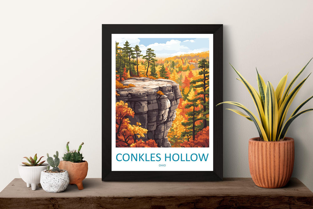Conkle's Hollow Nature Preserve Travel Print Conkle's Hollow Wall Decor Ohio Conkle's Hollow Art Conkle's Hollow Wall Art Ohio Poster Gift
