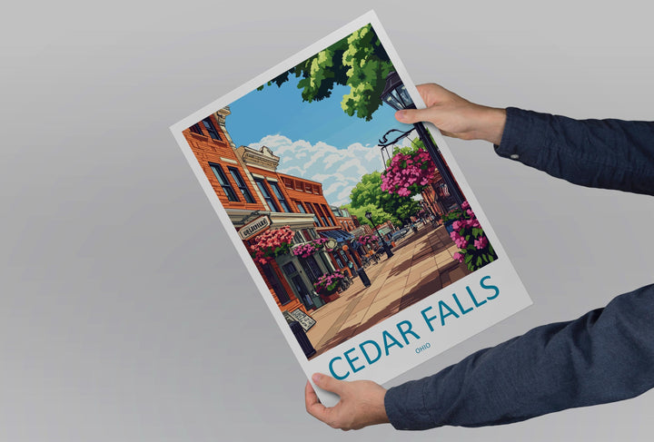 Cedar Falls Travel Print Cedar Falls Wall Decor Ohio Cedar Falls Art Cedar Falls Wall Art Ohio Poster Gift Cedar Falls Poster Ohio Travel