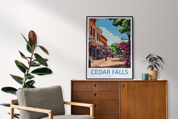 Cedar Falls Travel Print Cedar Falls Wall Decor Ohio Cedar Falls Art Cedar Falls Wall Art Ohio Poster Gift Cedar Falls Poster Ohio Travel